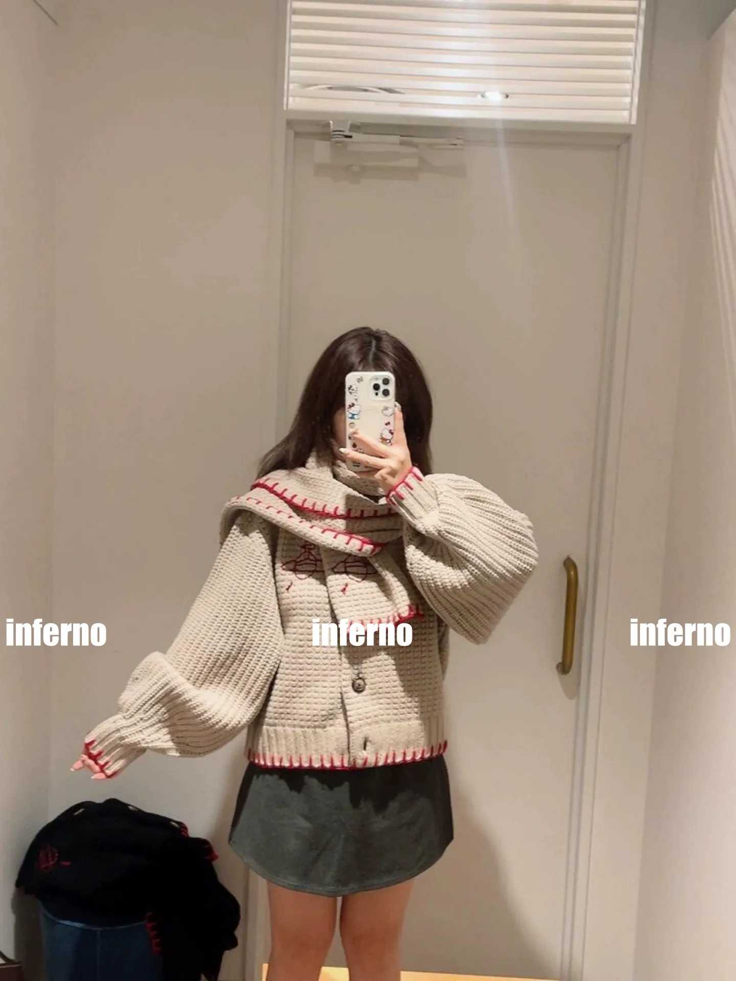 vivienne west wood queen mother 25 saturn red label limited classic scarf wool knitted short cardigan sweater S M L size chart last